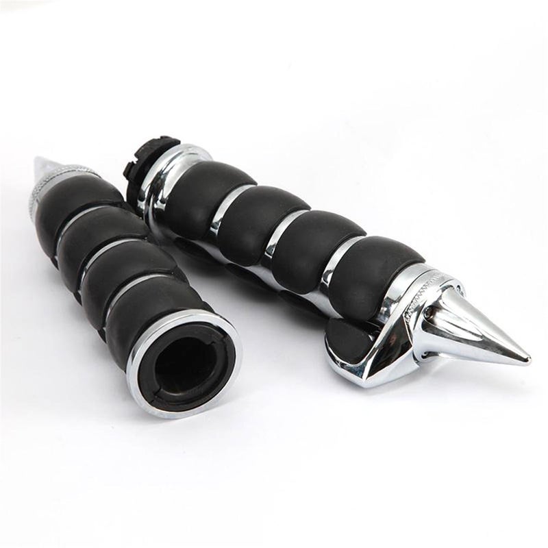 INNOGLOW Motorcycle Hand Grips 1" Chrome Black Handlebar Grip Fits for Custom Harley Davidson Sportster Softail Tour Glide Road King Electra Glide Dyna w/ 26mm Throttle Grips Bar Ends - Image 4